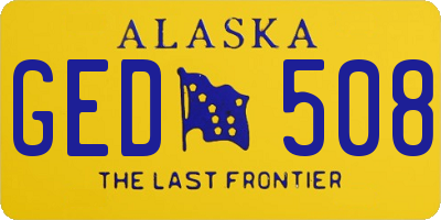 AK license plate GED508