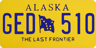 AK license plate GED510