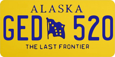 AK license plate GED520