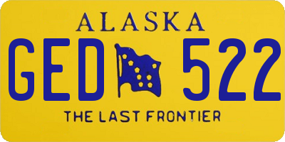 AK license plate GED522