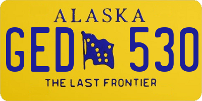 AK license plate GED530