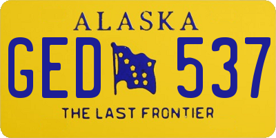 AK license plate GED537