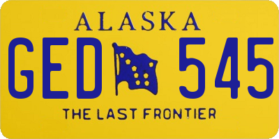 AK license plate GED545