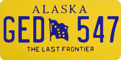 AK license plate GED547