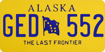 AK license plate GED552