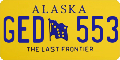 AK license plate GED553