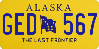 AK license plate GED567