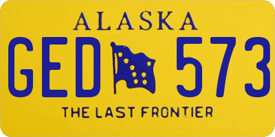 AK license plate GED573
