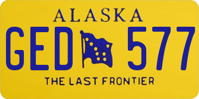 AK license plate GED577