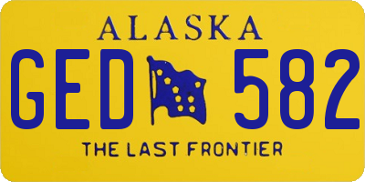 AK license plate GED582