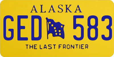 AK license plate GED583
