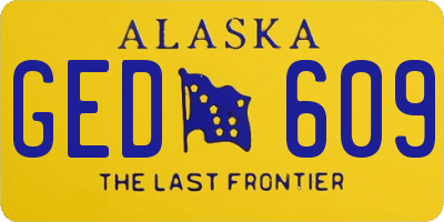 AK license plate GED609