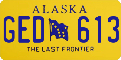 AK license plate GED613