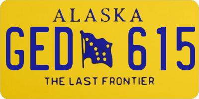 AK license plate GED615