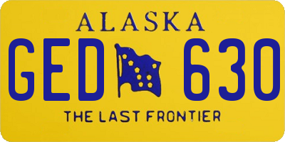 AK license plate GED630