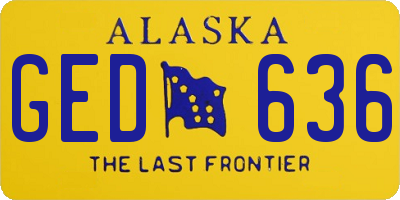AK license plate GED636