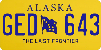 AK license plate GED643