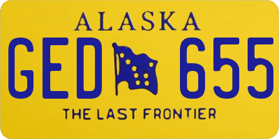 AK license plate GED655