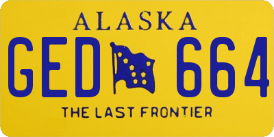 AK license plate GED664