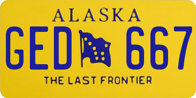 AK license plate GED667