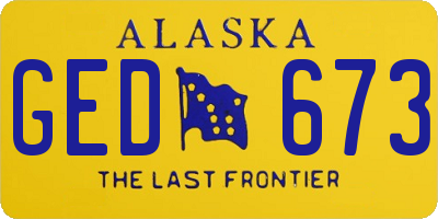 AK license plate GED673