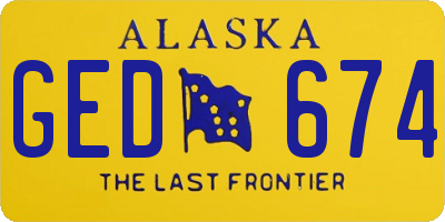 AK license plate GED674