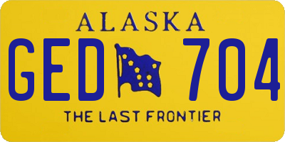 AK license plate GED704