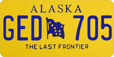 AK license plate GED705