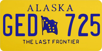 AK license plate GED725