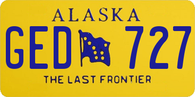 AK license plate GED727