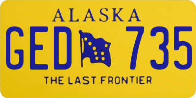 AK license plate GED735