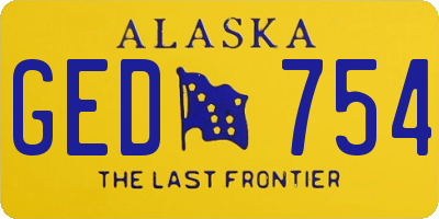 AK license plate GED754