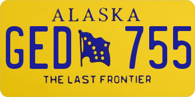 AK license plate GED755