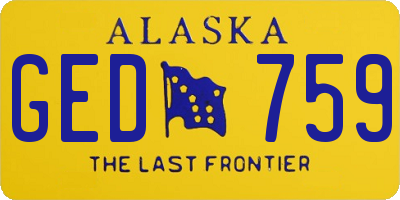 AK license plate GED759