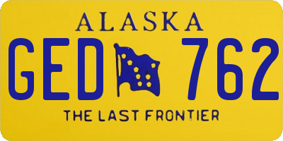 AK license plate GED762