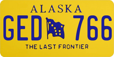AK license plate GED766