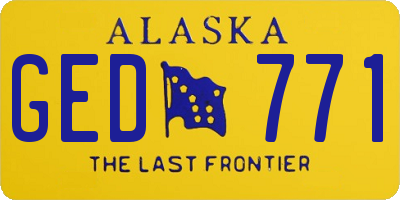 AK license plate GED771