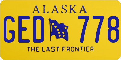 AK license plate GED778