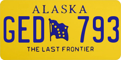 AK license plate GED793