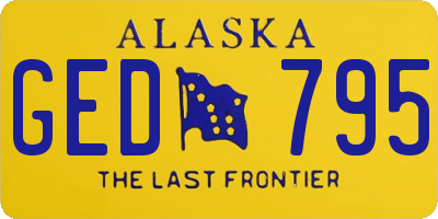 AK license plate GED795