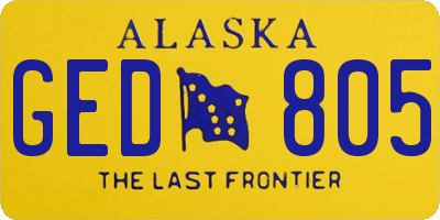 AK license plate GED805