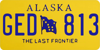 AK license plate GED813