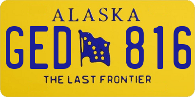 AK license plate GED816