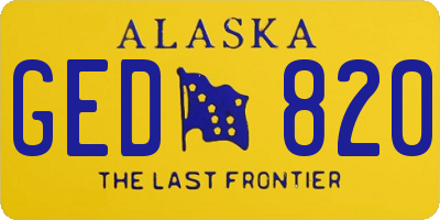 AK license plate GED820