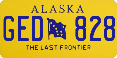 AK license plate GED828