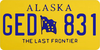 AK license plate GED831