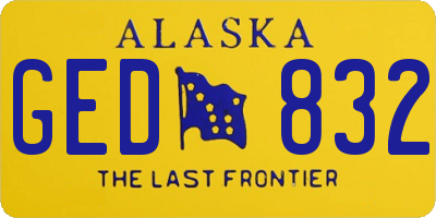 AK license plate GED832