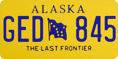 AK license plate GED845