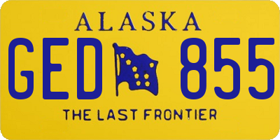 AK license plate GED855