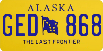 AK license plate GED868